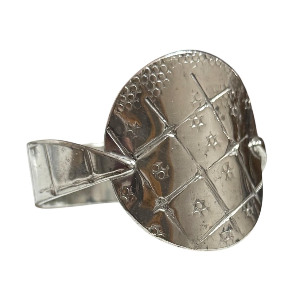 Vintage Pewter Bracelet "Brace Yourself" Marked @ G –Connecticut Artisan c.1990s